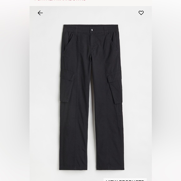 BLACK CARGO PANTS - Picture 1 of 3